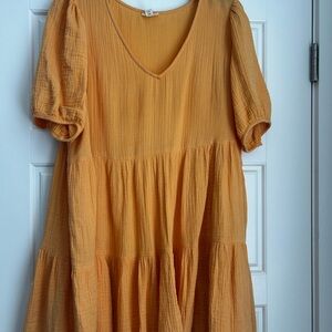 a.n.a Women's Mustard Midi Dress
